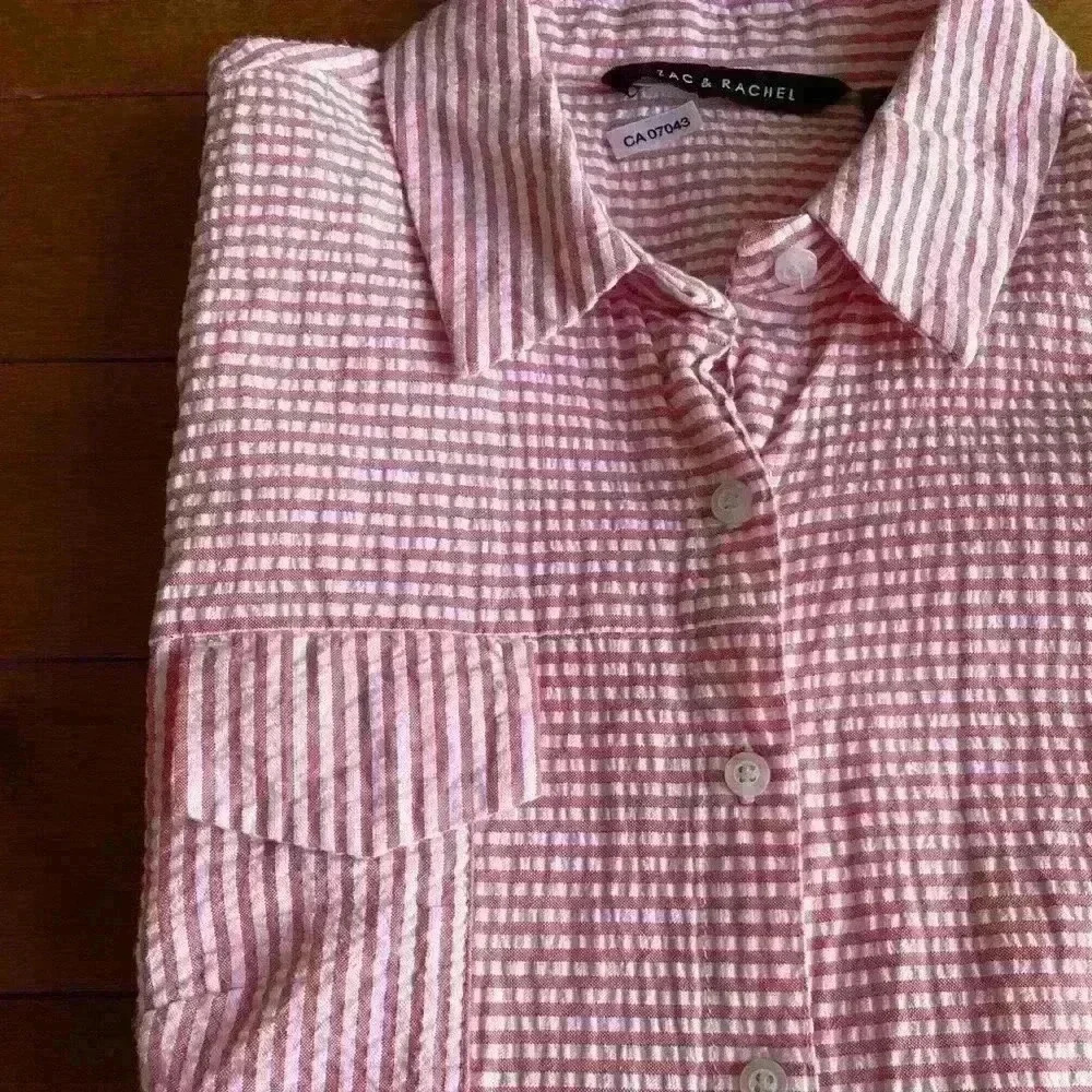 Zac & Rachel | Pink and white gingham sleeveless top size small - Picture 3 of 4